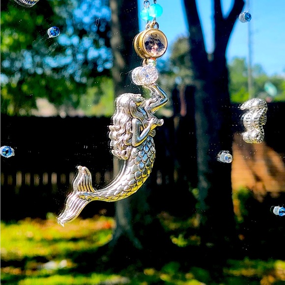 Hand crafted, one of a kind Mermaid Mirror - Picture 4 of 5